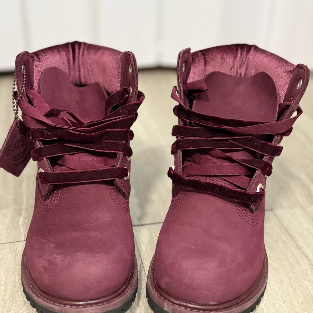 Timberland Women's Deep Burgundy Combat Boots